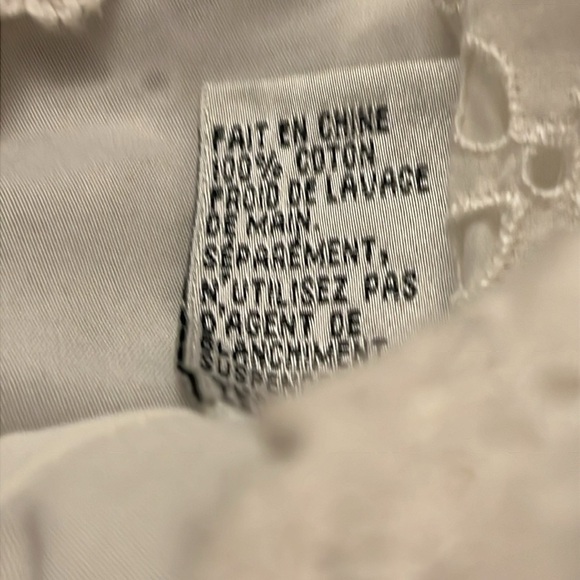 Nygard Women’s Blouse White Eyelet Mandarin Collar Size 12 - Picture 6 of 11